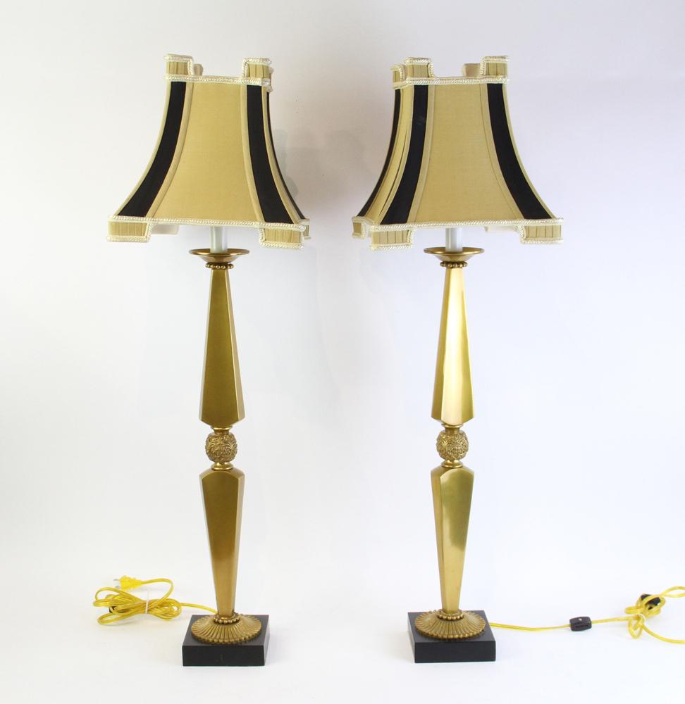 Neoclassical Brass Lamps, Pair (1 of 6)
