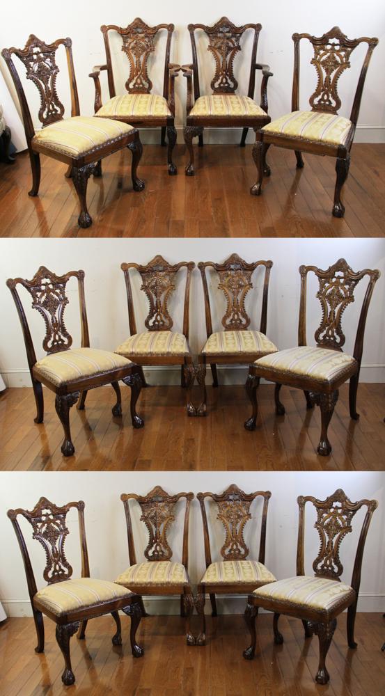 Custom Chippendale Dining Chairs, Set 12 (1 of 10)