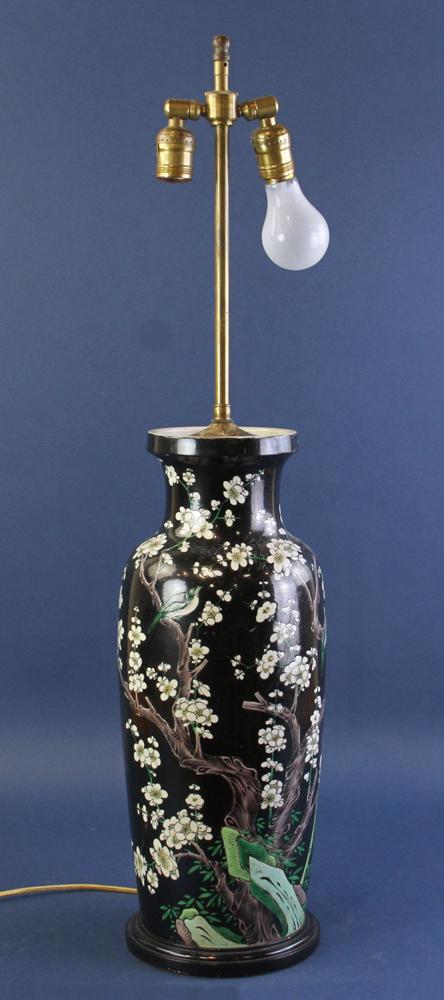 Antique Chinese Famille Verte Lamp (1 of 5)