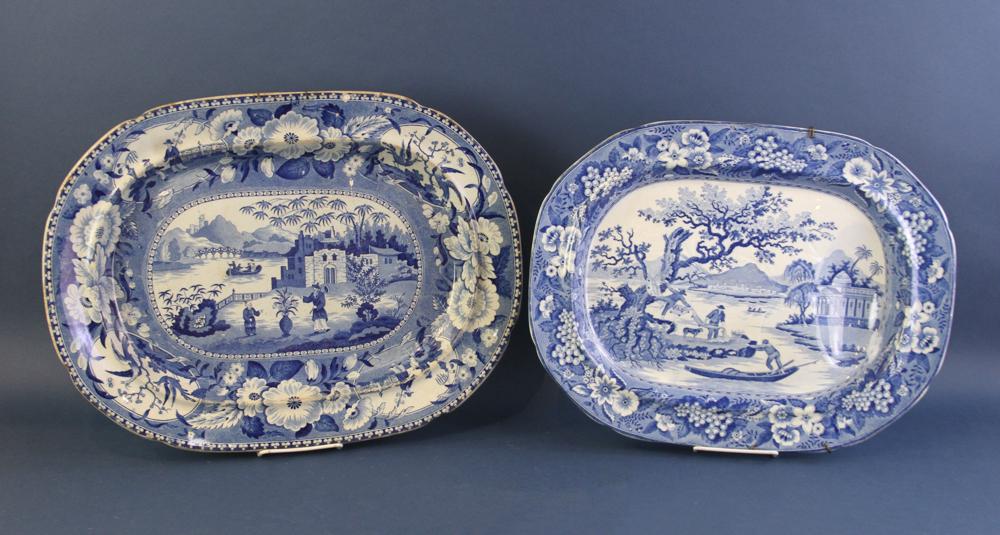 Two 19thC English Blue and White Platters (1 of 5)