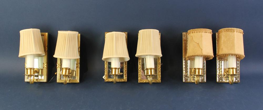 Mirror Backed Light Sconces with Heavy Gilt Bronze (1 of 5)