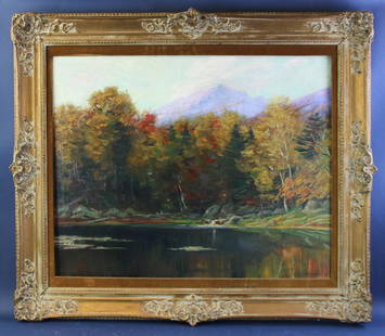 AM Hazard, View of Mount Monadnock, Oil on Canvas: Arthur Merton Hazard, View of Mount Monadnock, New Hampshire, oil on canvas, 29" x 36", framed 40"x 45", signed. Provenance: Other estates.