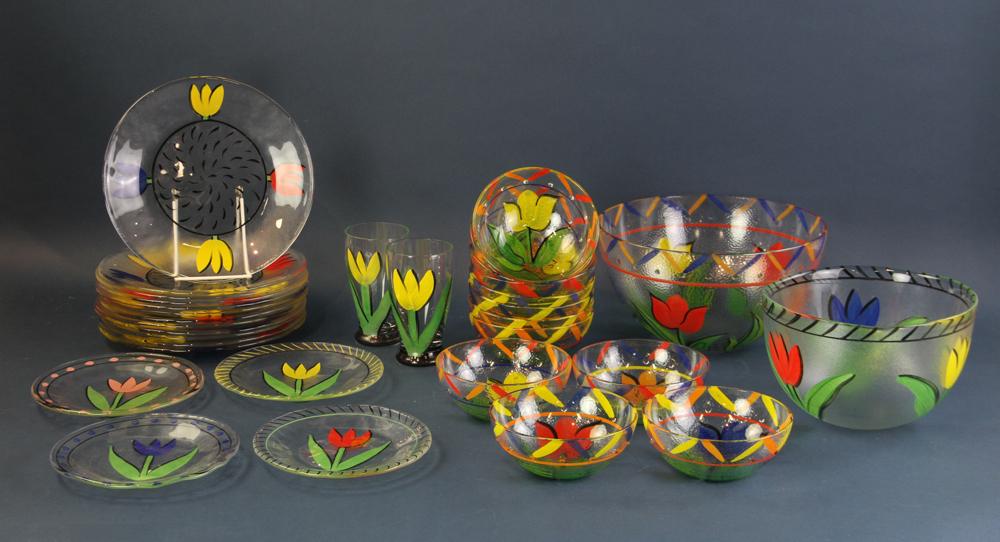 Glassware with Hand Painted Tulip Design (1 of 8)
