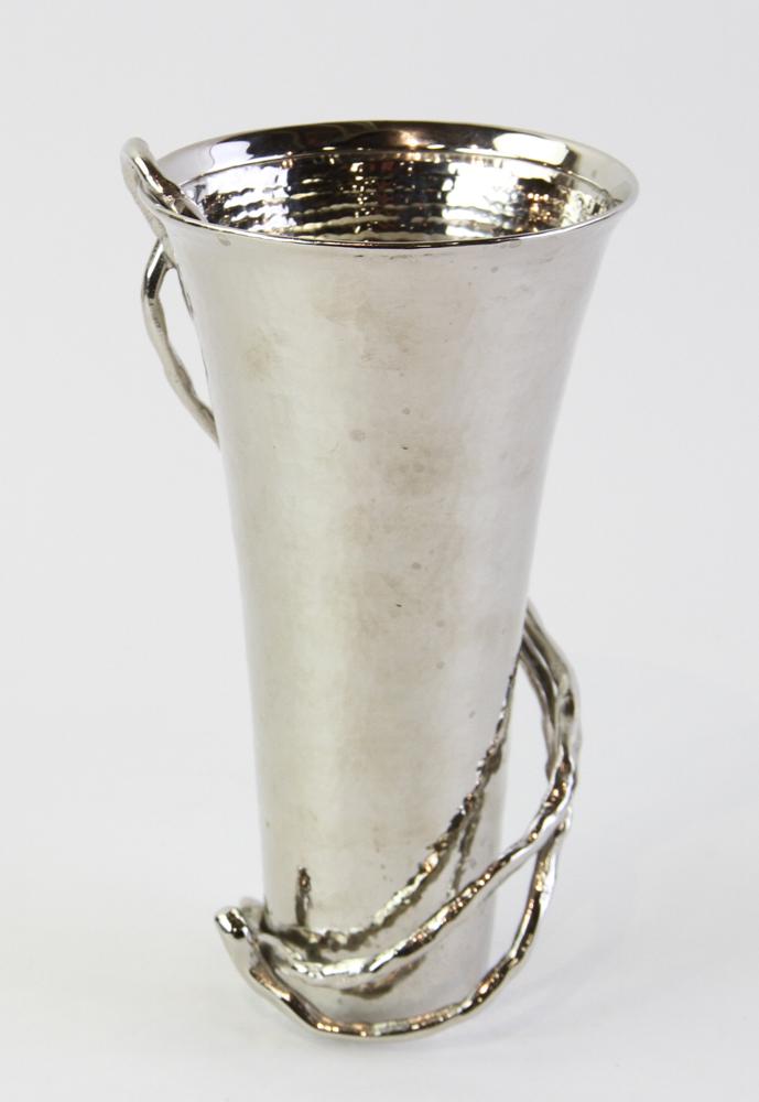 Signed Silverplate Vase with Flower Frog (1 of 5)