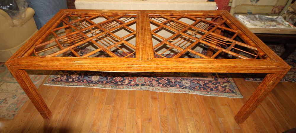 Bamboo Table: Bamboo table, 29" x 78" x 40"