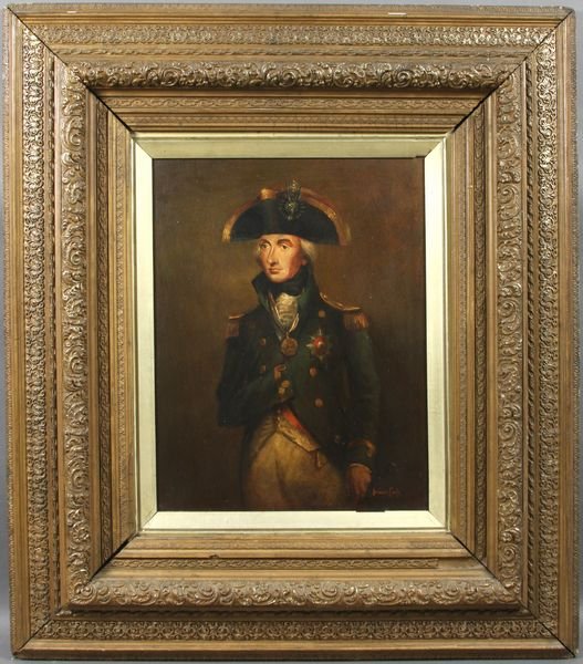 Brian Coole, Portrait of British Officer, o/panel