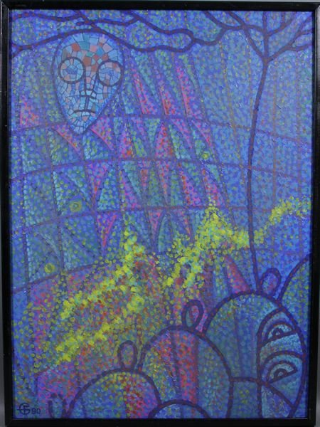 Boris Sveshnikov, Impressionist Portrait, o/c: Boris Sveshnikov (Russian, 1927-1998), Impressionist portrait of a man, o/c, monogrammed and numbered "90" LL, signed verso in Cyrillic and dated 1990, 31 1/2" x 23 1/4", in frame 32 1/2" x 24". Good 