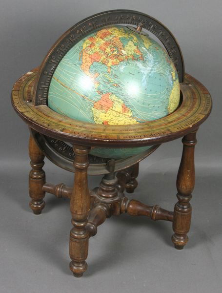 Early 20th Century Kittinger Desktop Globe: Early 20th Century Kittinger desktop globe, 16" x 12". Old finish.