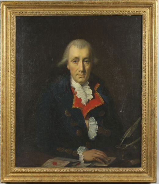 18th-19th C. Portrait of Sir James Allen: Portrait of Sir James Allen, 18th-19th Century, oil on canvas, 29 3/4" x 25", 35" x 30 1/4" in gilt frame.