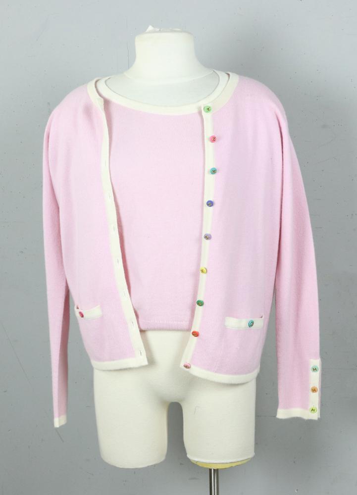 Chanel Pink Cashmere Sweater Set (1 of 4)