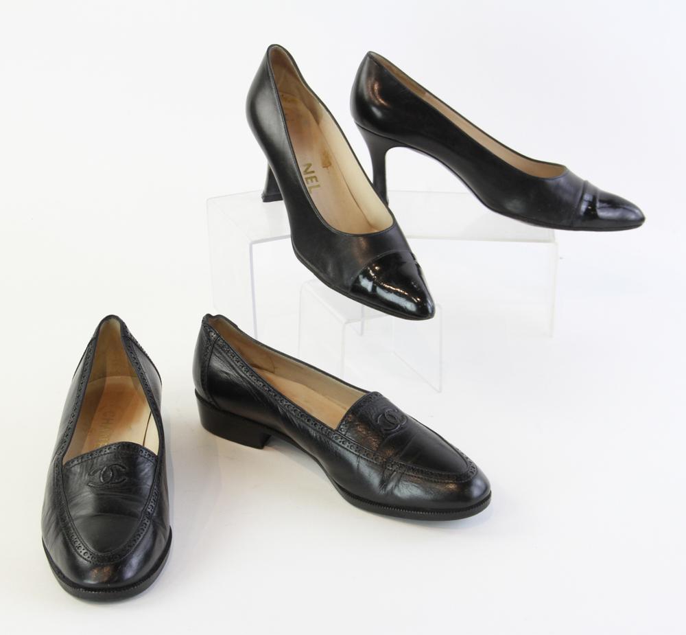 Two Pairs of Chanel Black Shoes (1 of 4)
