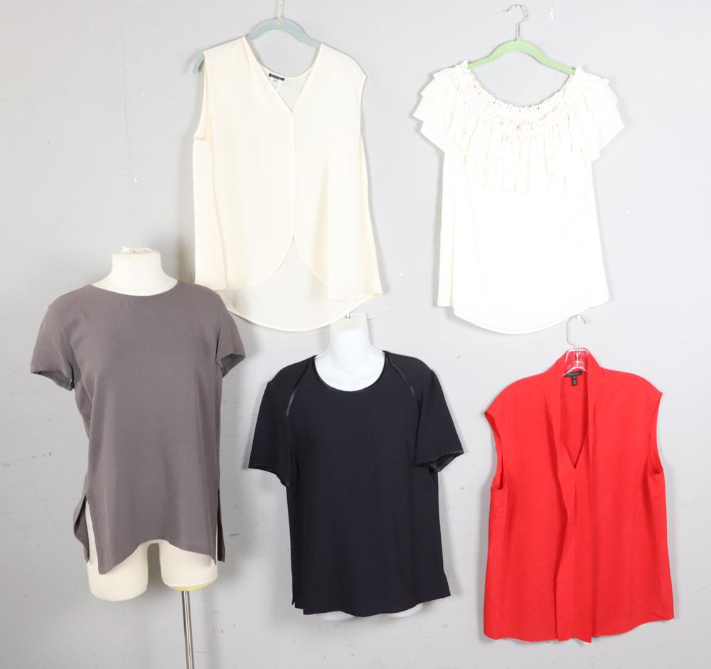 Ladies Blouses, Rykiel, Klein, Kors, Escada: Ladies' blouses, to include Sonia Rykiel size 44, Calvin Klein size 12, Michael Kors size 12, and Escada size 44. Lot of (4). Good condition.