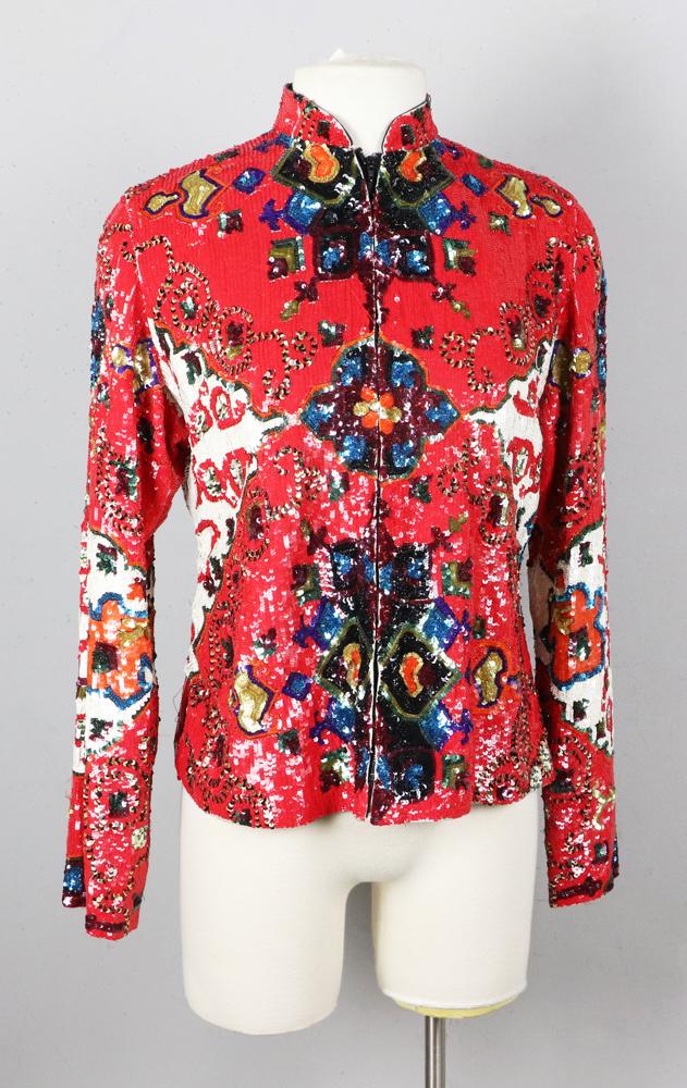 Etro, Italy, Sequined Jacket: Etro, Milano, red colorful sequined jacket. Size 40. Good condition. Provenance: Other estates.