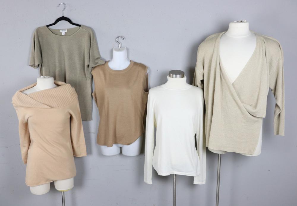 Group of Ladies Sweaters: Group of ladies' sweaters, one Nicole Farhi. Lot of (5). Size L. Good condition.