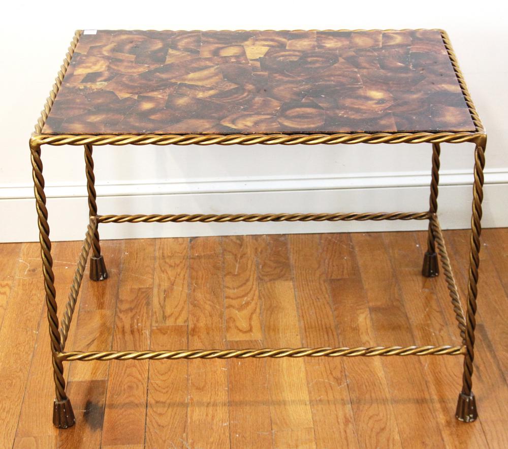Oysterwood and Wrought Iron Occasional Table (1 of 7)