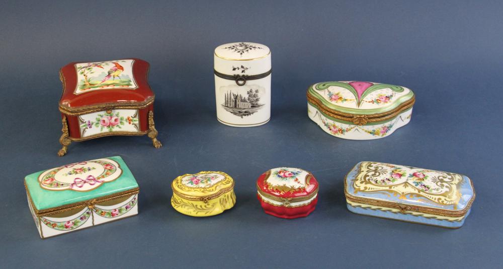 French Handpainted Porcelain Covered Boxes (1 of 13)