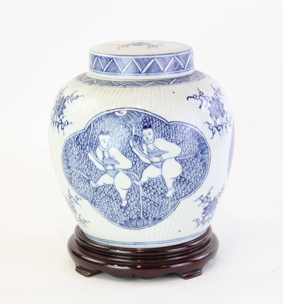Chinese Blue and White Ginger Jar (1 of 6)