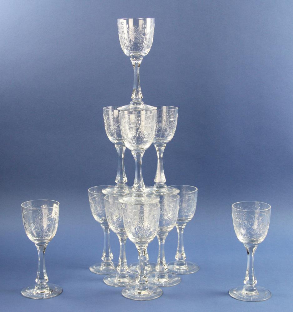 Antique Cut Glass Stemware Set Purchased at Tiffanys (1 of 7)