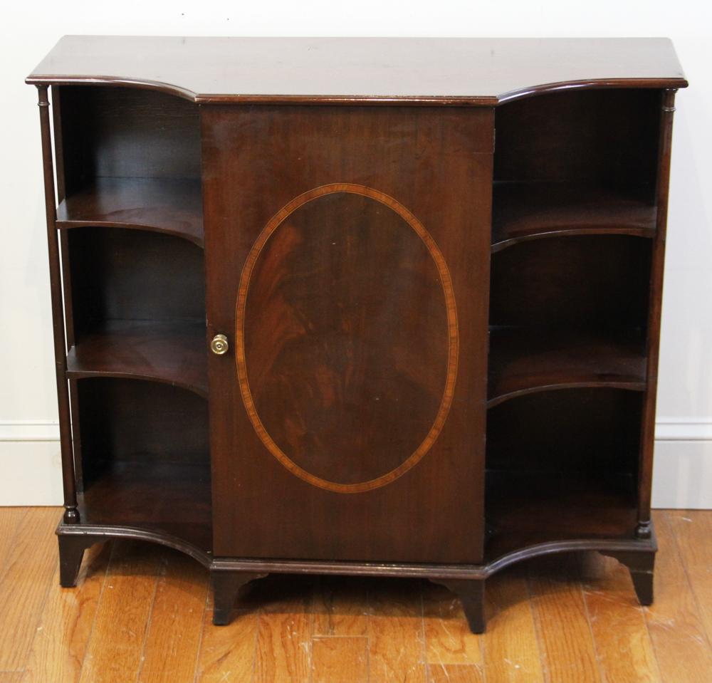Hepplewhite Style Mahogany Bookcase Cabinet (1 of 7)