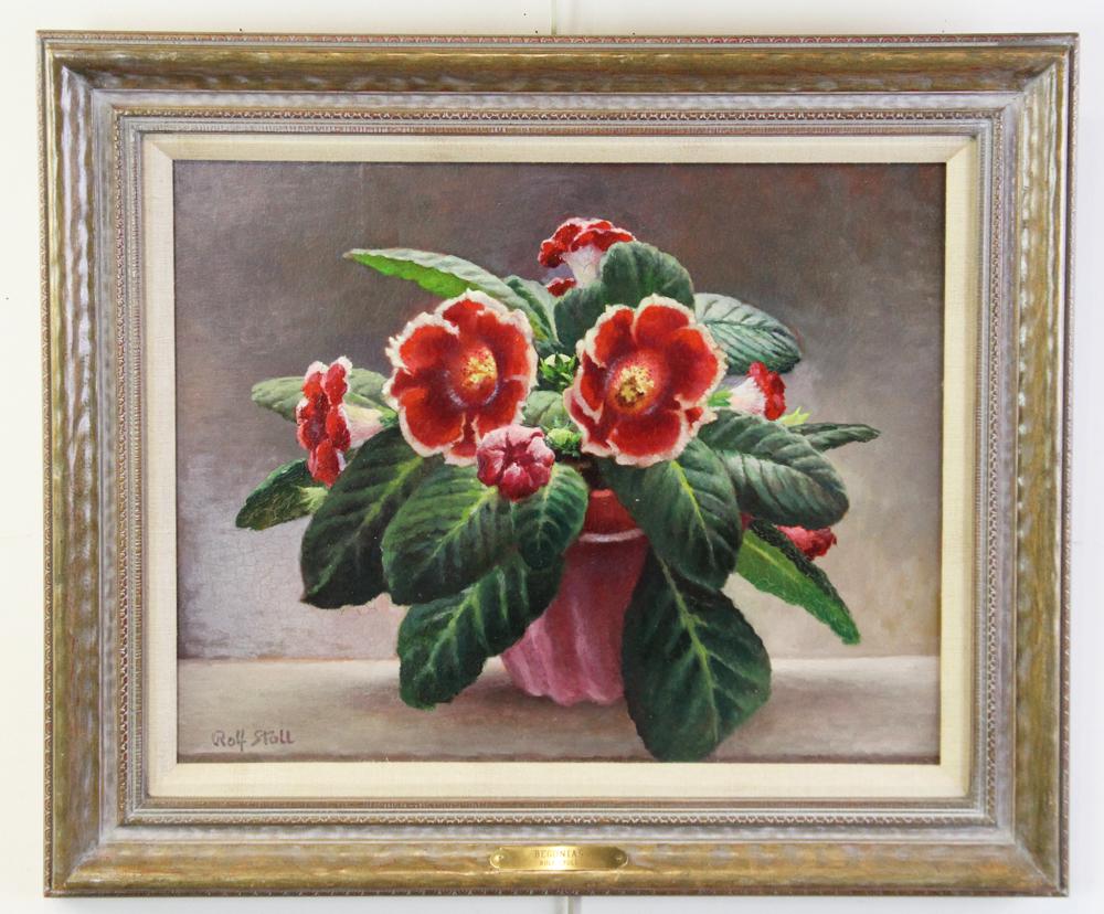 Rolf Stoll, Begonias, Oil on Artist Board (1 of 6)