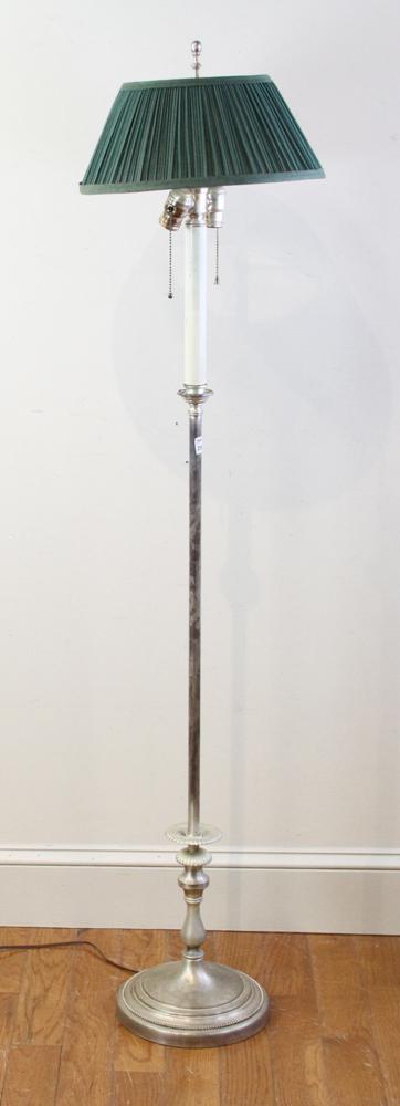 Silverplated Floor Lamp with Shade (1 of 5)