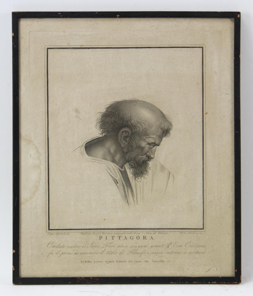 Pietro Fontana, Steel Engraving of Pythagoras (1 of 5)