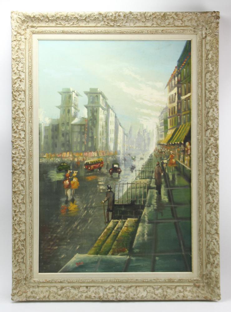 RAO Signed, Paris Street View, Oil on Canvas (1 of 8)