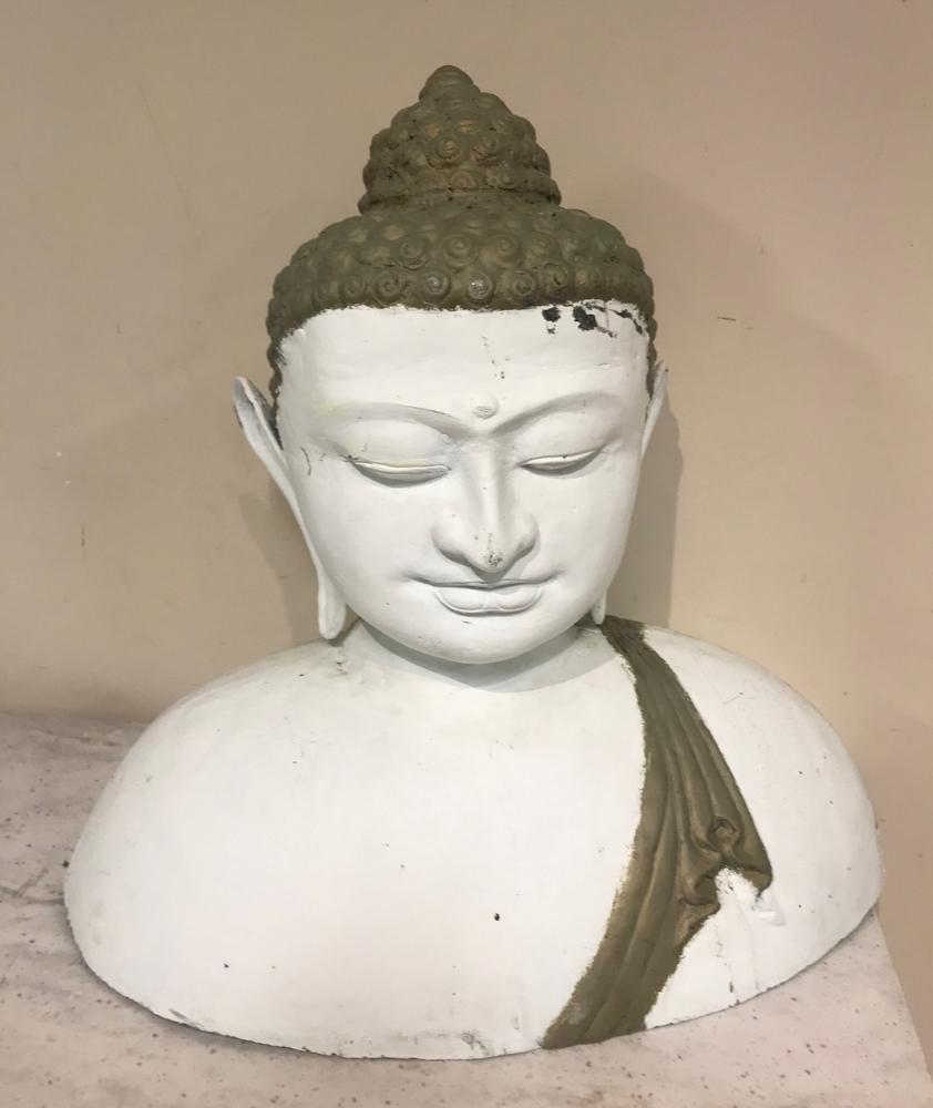 Thailand Painted Bronze Buddha Bust (1 of 5)