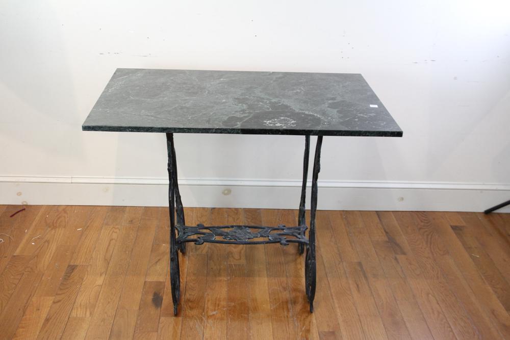 Cast Iron and Marble Garden Table (1 of 7)