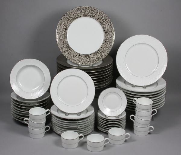 Group of fifty (50) pieces of Lalique china: Group of fifty (50) pieces of Lalique china. Property of the late Robert O. Peterson, San Diego, CA.