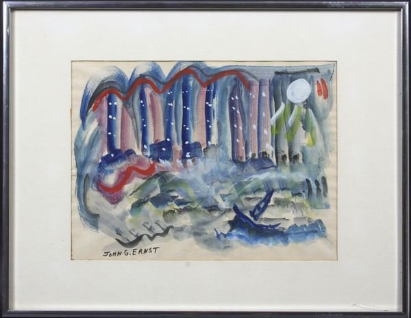 John G. Ernst, view from the terrace, 9" x 12"