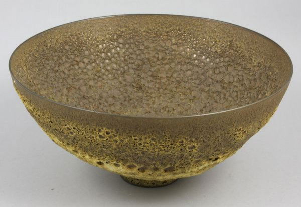 James Lovera glazed ceramic bowl: 20th Century glazed ceramic bowl by James Lovera (American), 4" h. x 10" diam., incised on base 'Lovera'. Good condition.