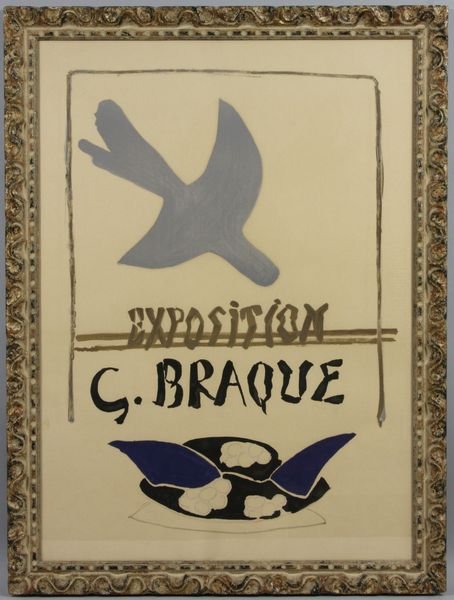 Mourlot A. Ferdinand, poster lithograph for Georg: Mourlot A. Ferdinand, poster lithograph produced for an exhibition by Georges Braque at Galerie Maeght in limited edition of 1000, 1959, 28.5" x 19.7", 32" x 24" framed. Good condition, see literature