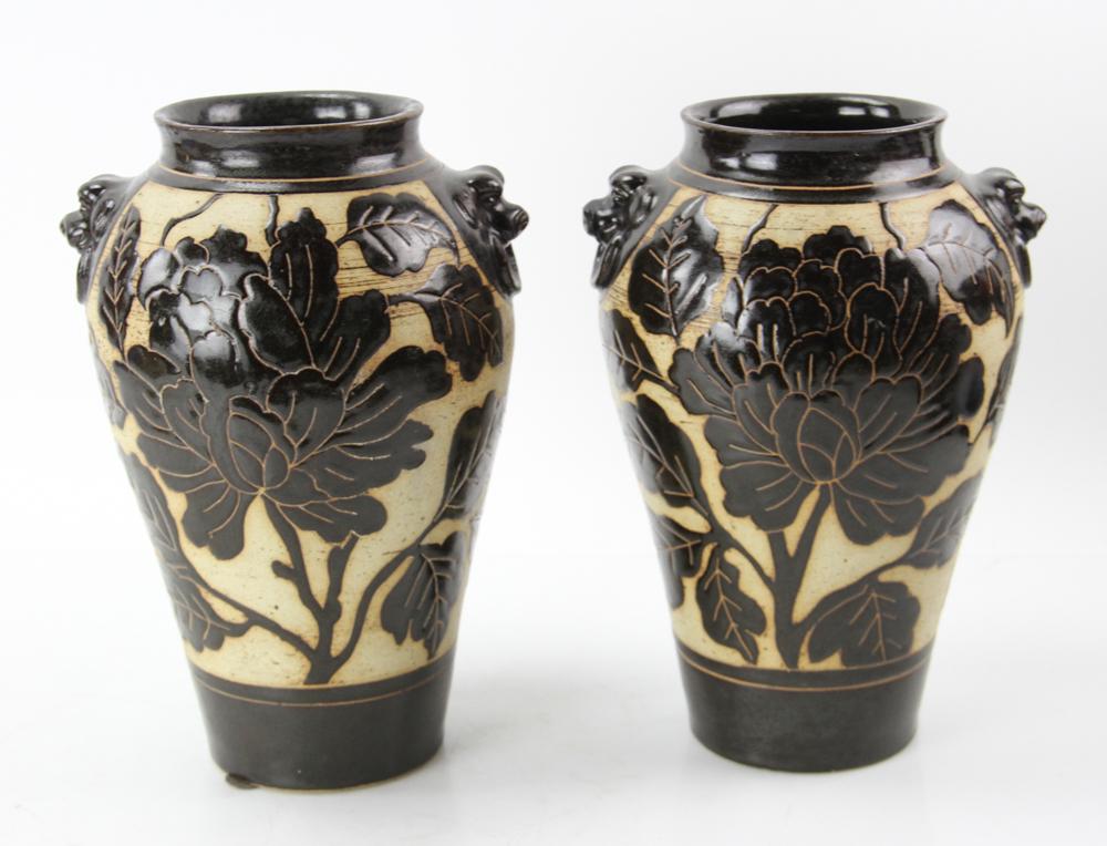Pair of Chinese Black Vases (1 of 6)