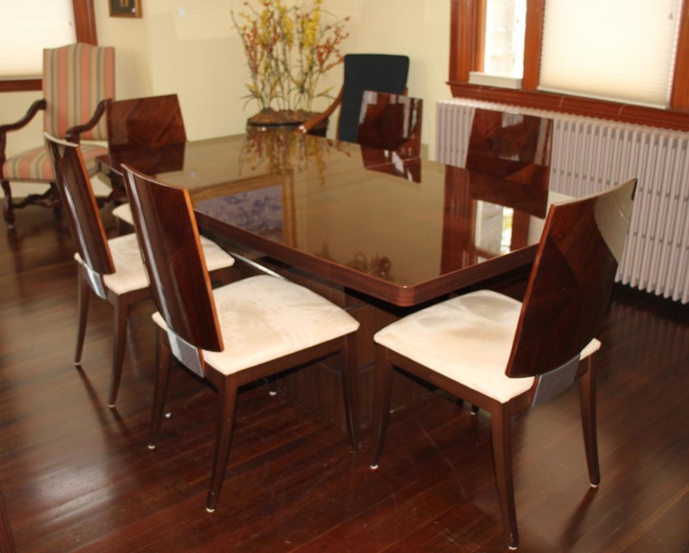 Contemporary Italian Mahogany Dining Set (1 of 4)