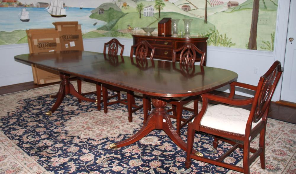 Mahogany Double Pedestal Dining Table (1 of 2)