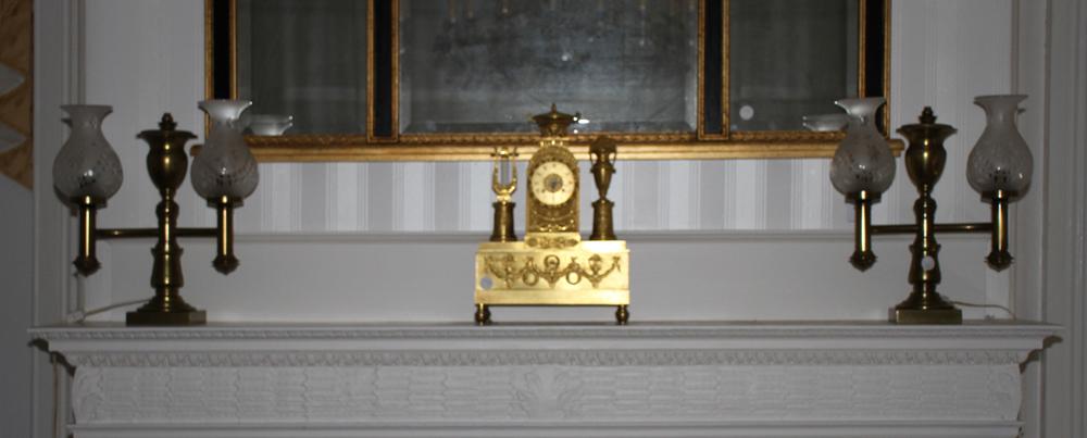 Pair of Brass Argand Style Mantel Lamps (1 of 2)