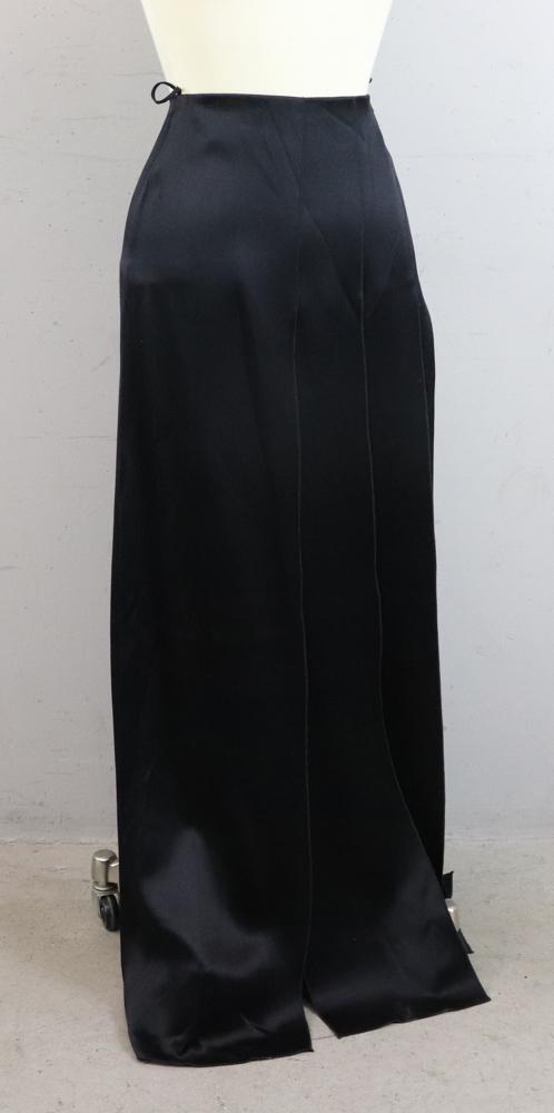 Chanel Black Satin Long Skirt (1 of 3)