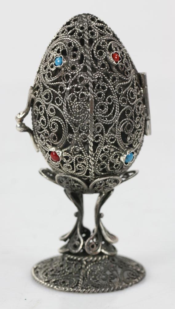 Russian Judaica Silver Egg with Stand (1 of 6)