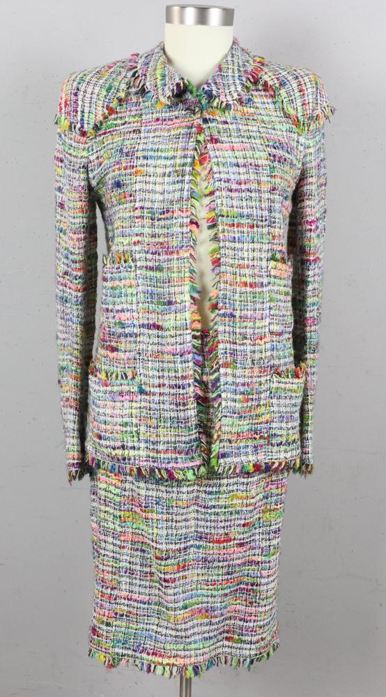 Chanel Boutique Multicolor Tweed Skirt Suit (1 of 3)