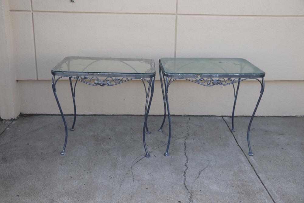 Metal Patio Side Tables with Glass Top (1 of 1)