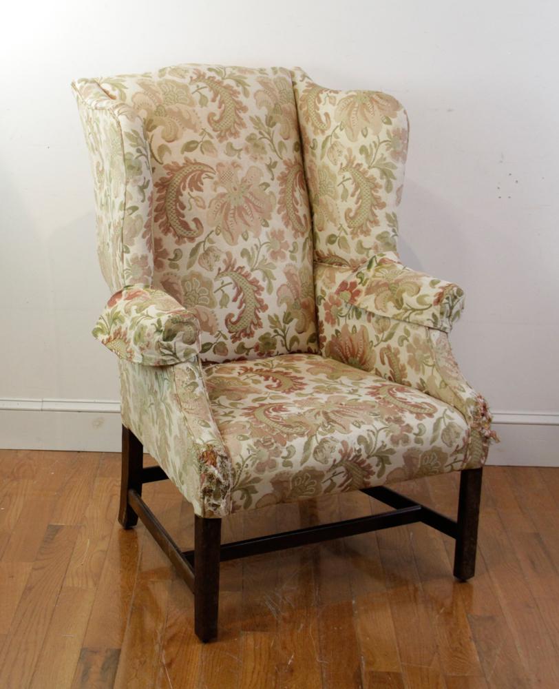 Antique Chippendale Style Wing Back Chair (1 of 3)