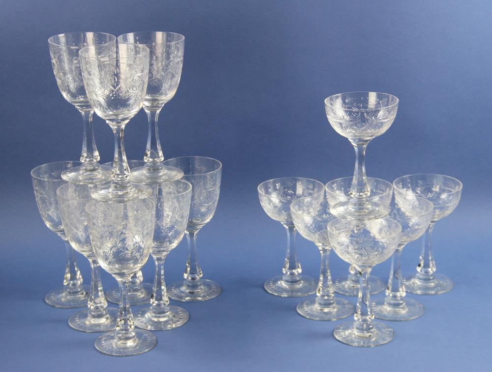 Antique Cut Glass Stemware set of 16, Purchased at (1 of 8)