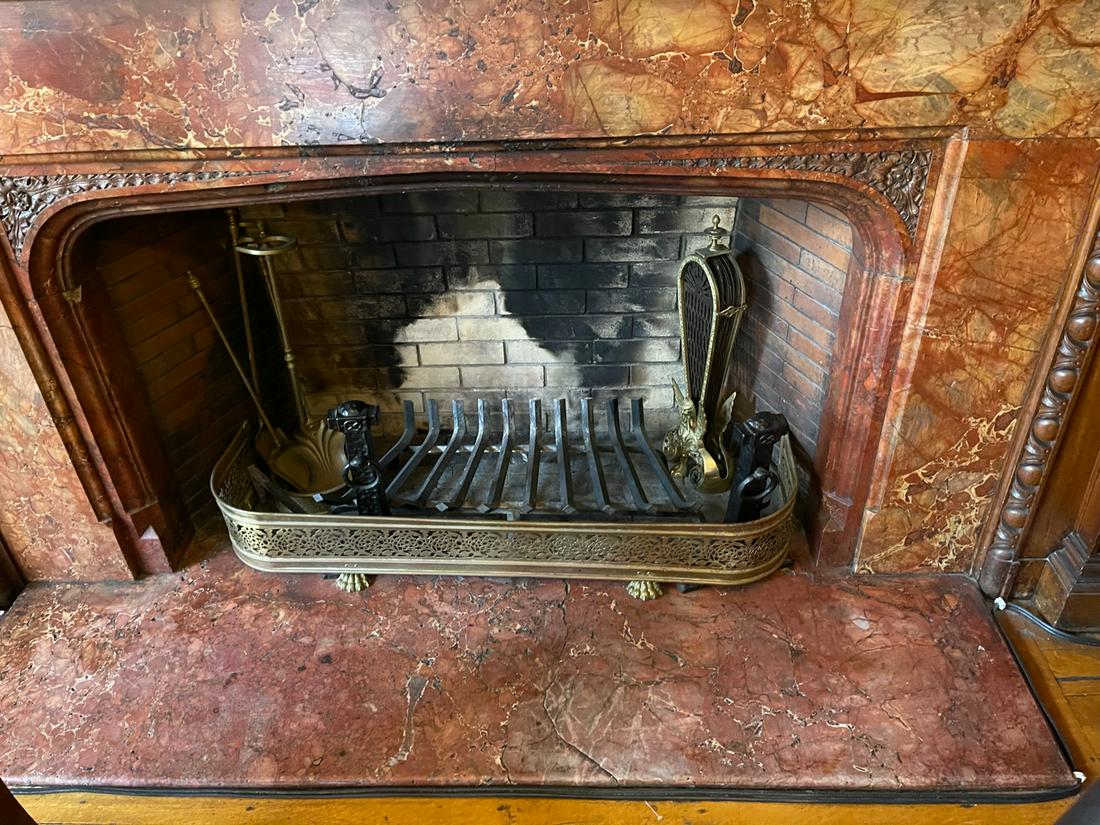 Fireplace Brass Fender Fan and Tools (1 of 1)