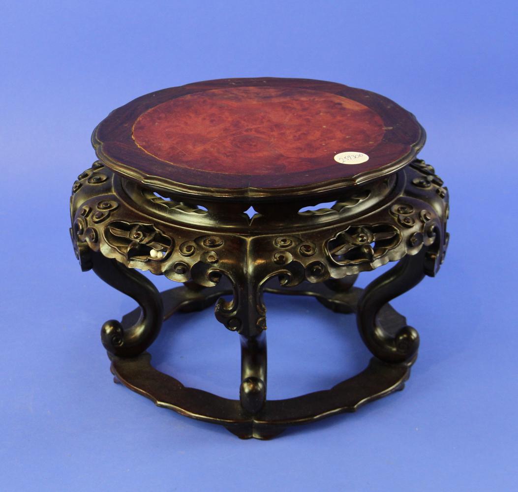 19thC Chinese Carved Stand (1 of 2)