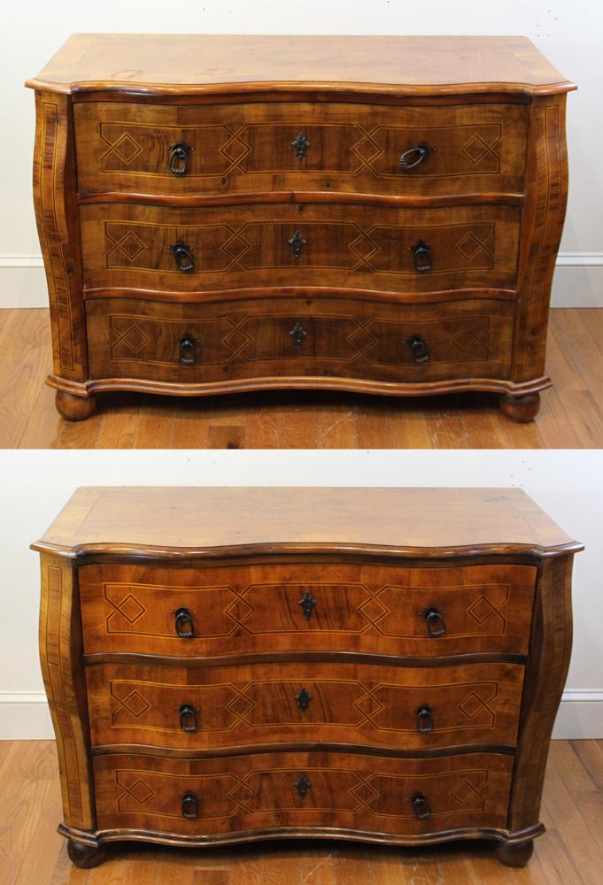 Italian inlaid serpentine chest (1 of 2)