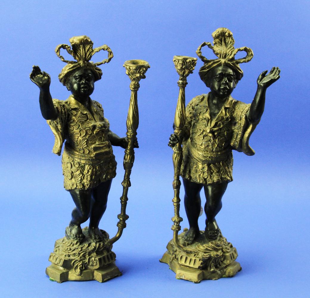 Bronze Nubian Candle Sticks (1 of 2)