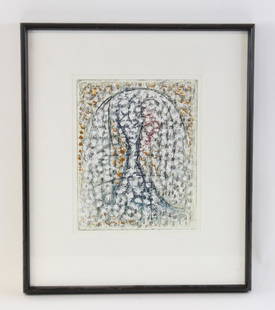 Richard Pousette-Dart, Tree of Stars, Handpainted: Richard Pousette-Dart, Tree of Stars, 1982, handpainted on artist paper, signed on back of paper. Provenance: Fitchburg, Massachusetts.