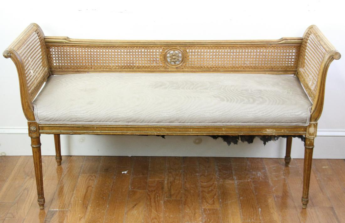 Regency Style Cane Bench (1 of 4)