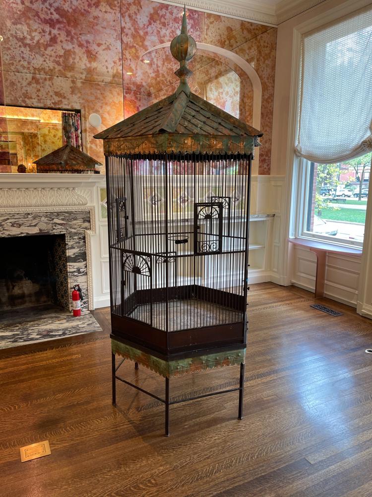Wrought Iron Copper Bird Cage (1 of 8)